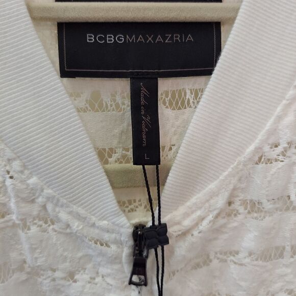 BCBG Maxazaria 'Kasen' Stripe & Lace Zip-up - Picture 3 of 8